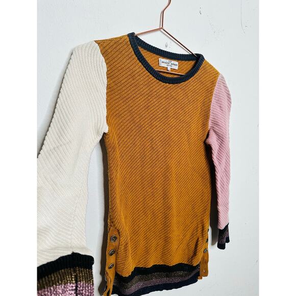 APIECE APART Orange 100% Cotton Almeria Side Button Side Sweater size Medium - Picture 10 of 15